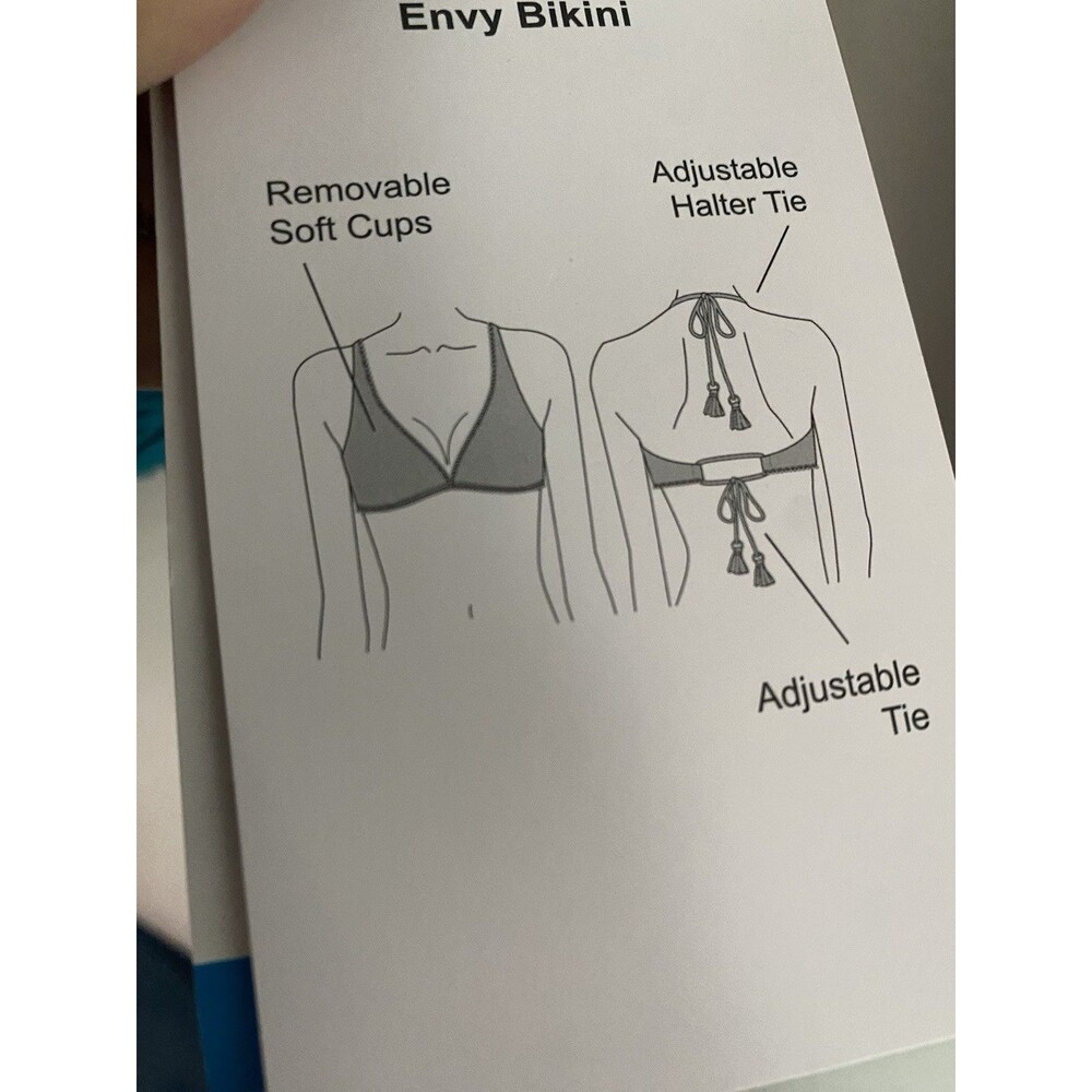 Nwt Coco Reef Turquoise Bra Sized Swim Top 36/38C Adjustable Ties - Picture 14 of 16